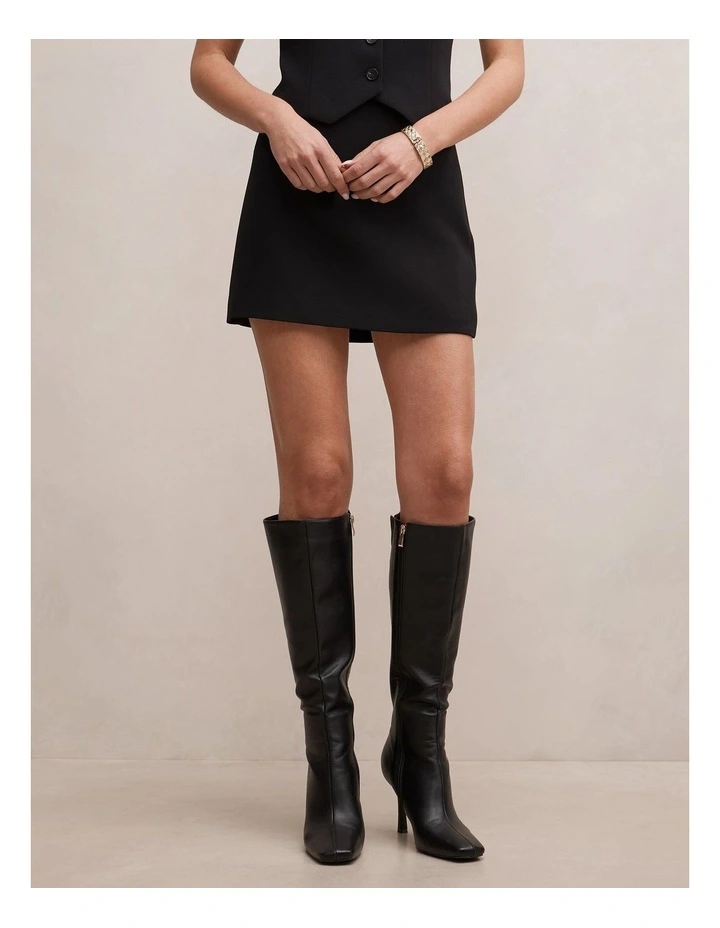 Demi Tailored Mini Skirt in Black image 1