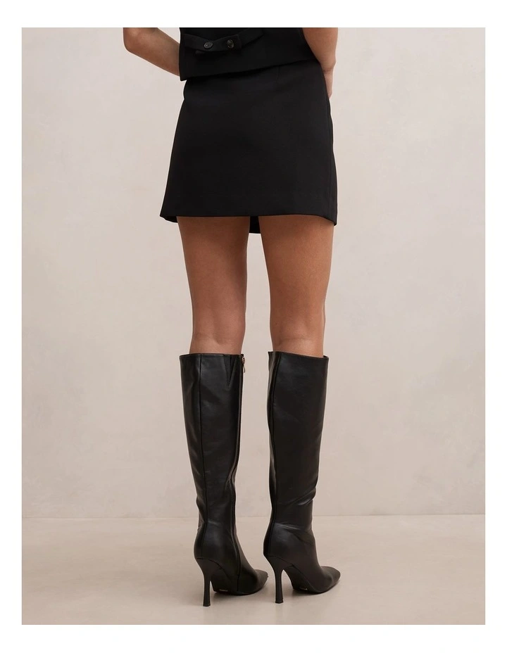 Demi Tailored Mini Skirt in Black image 2