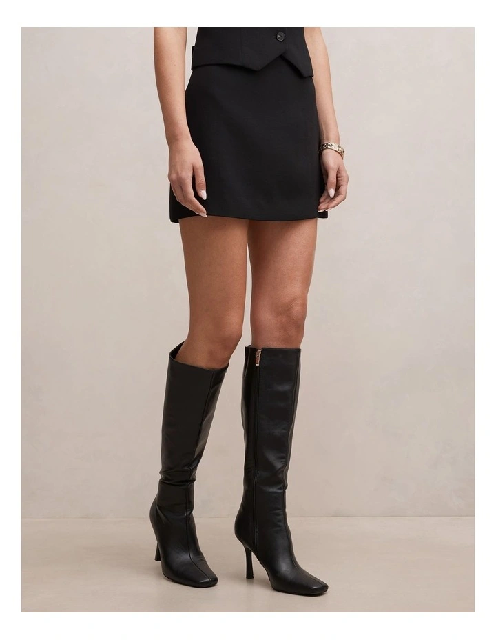 Demi Tailored Mini Skirt in Black image 3