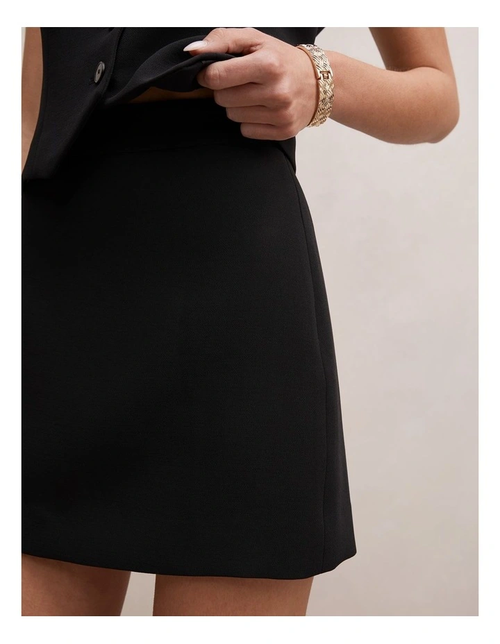 Demi Tailored Mini Skirt in Black image 4
