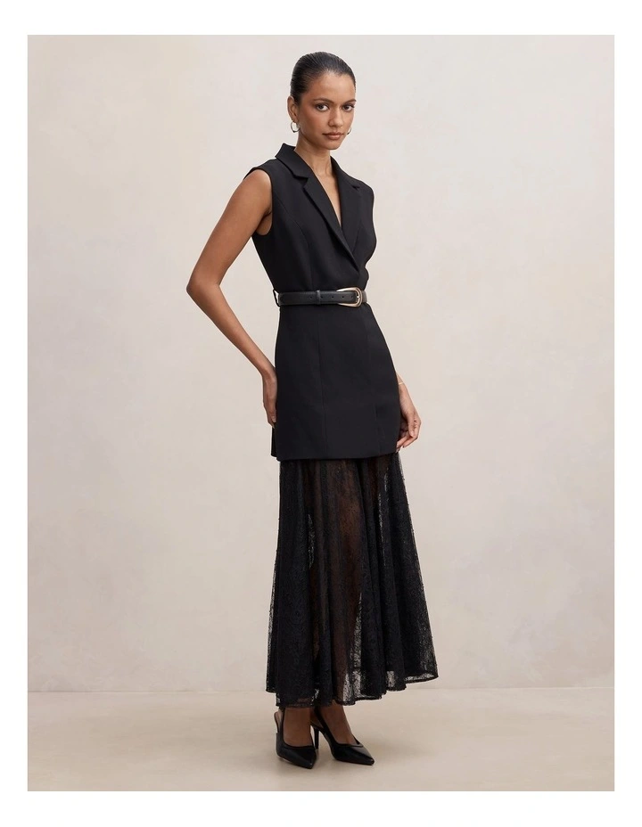 Shanae Lace Sleeveless Dress in Black image 3