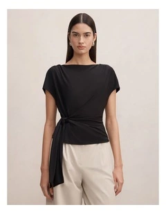 Celine Tie Detail Top in Black