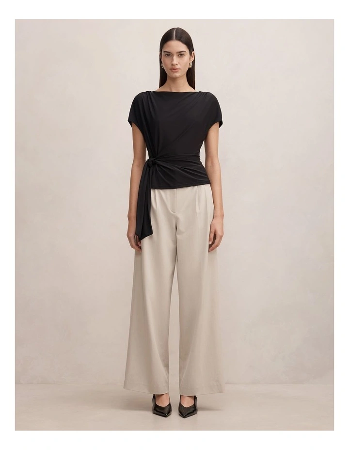 Celine Tie Detail Top in Black image 5