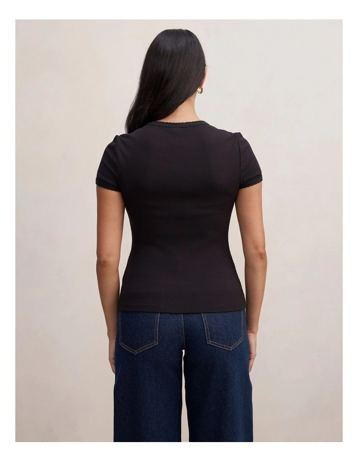 Rani Stitch Detail TinShirt in Black image 2