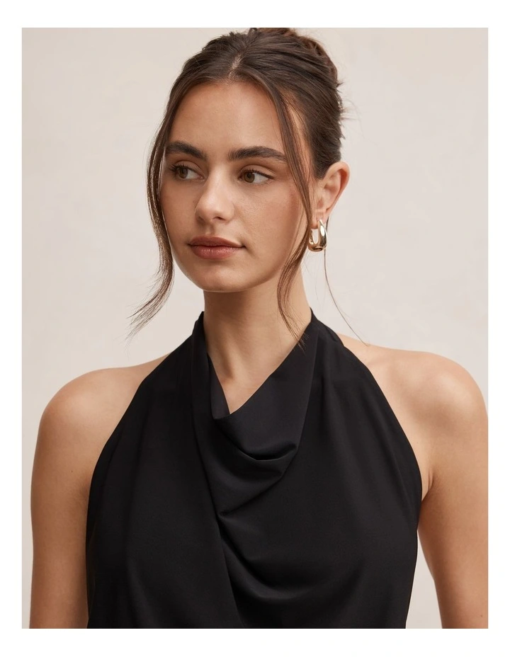 Aspen Backless Halter Neck Top in Black image 4