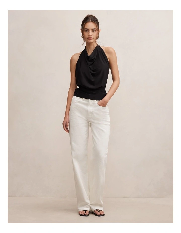 Aspen Backless Halter Neck Top in Black image 5