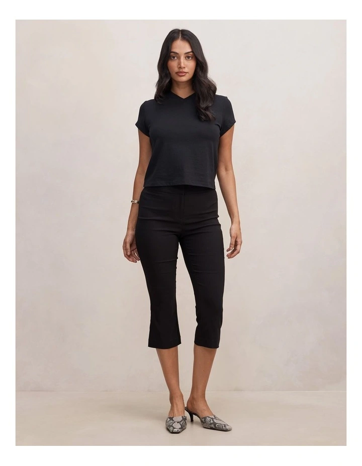 Portia V-Neck Baby T-shirt in Black image 5