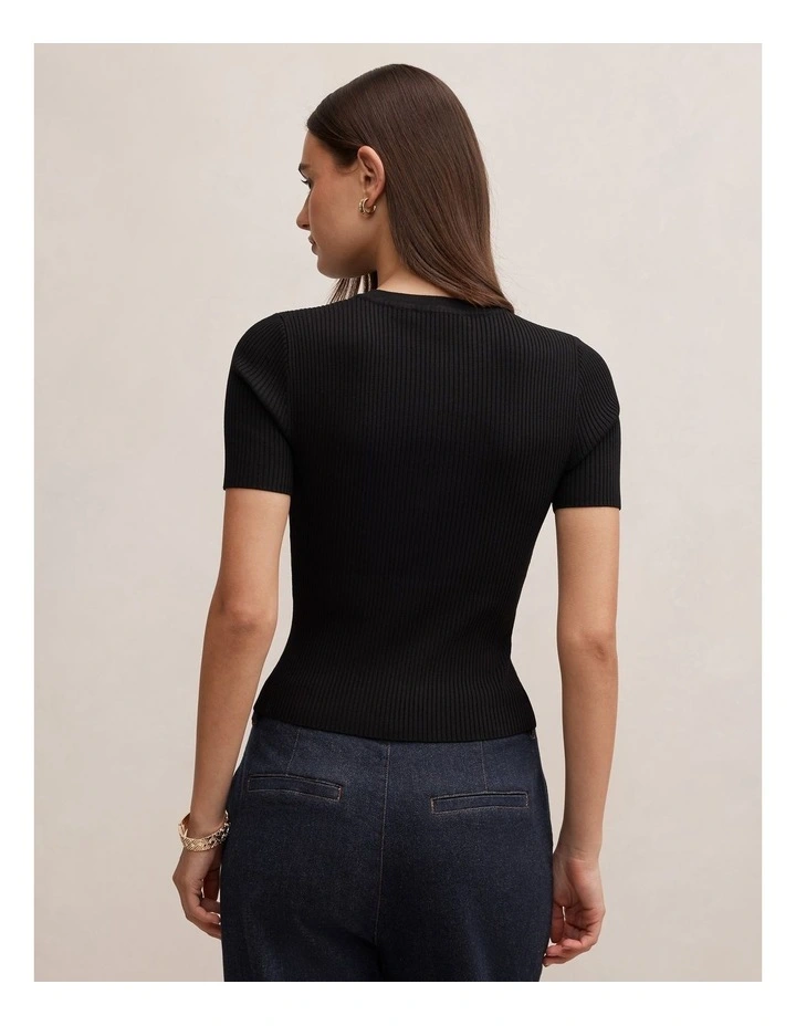 Sophie Button Through Ribbed T-Shirt image 2