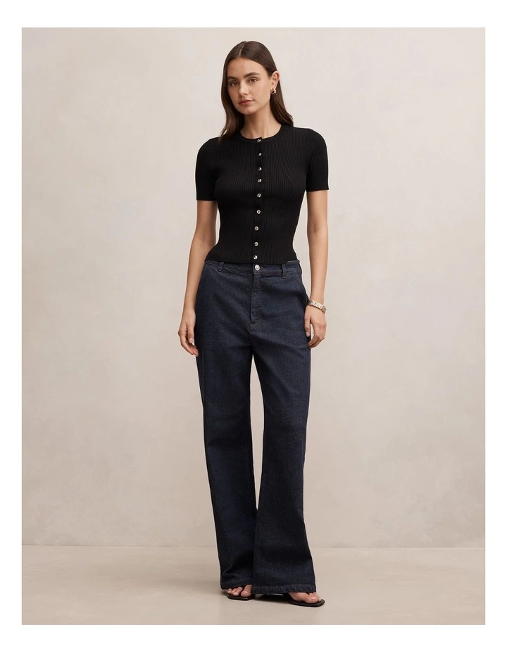 Sophie Button Through Ribbed T-Shirt image 5
