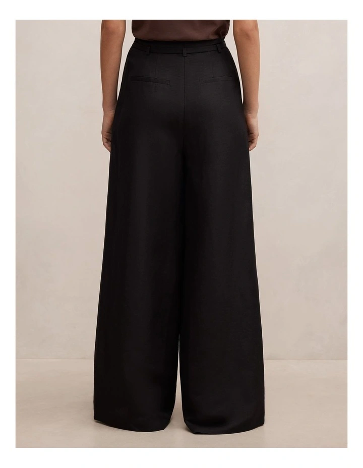 Matilda Linen Blend Wide Leg Pants in Black image 2