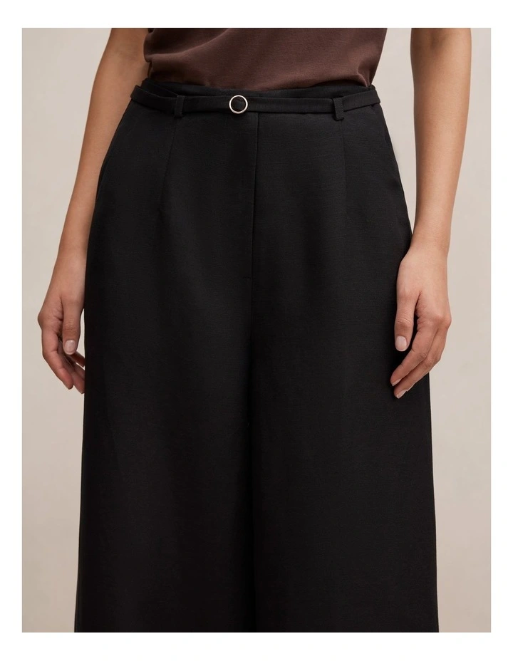 Matilda Linen Blend Wide Leg Pants in Black image 4