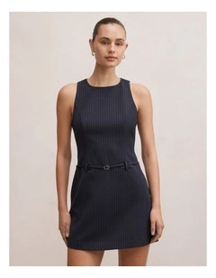Essie Pinstripe Mini Dress in Navy