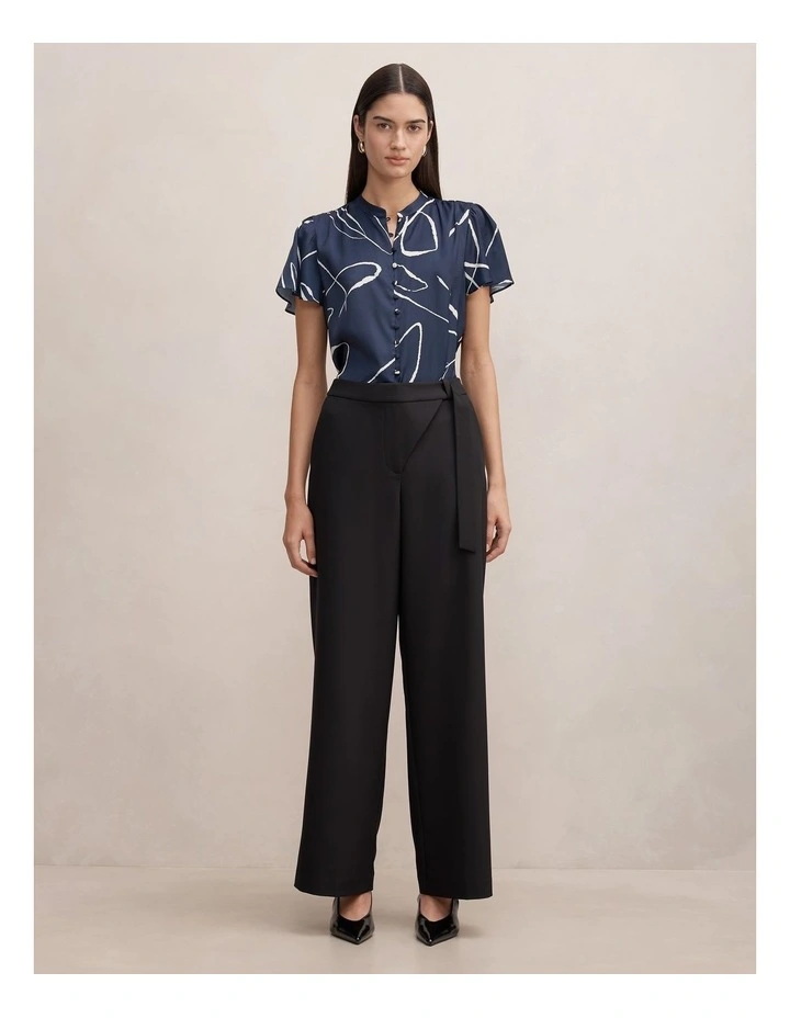 Brodie Flutter Sleeves Blouse in Blue image 5