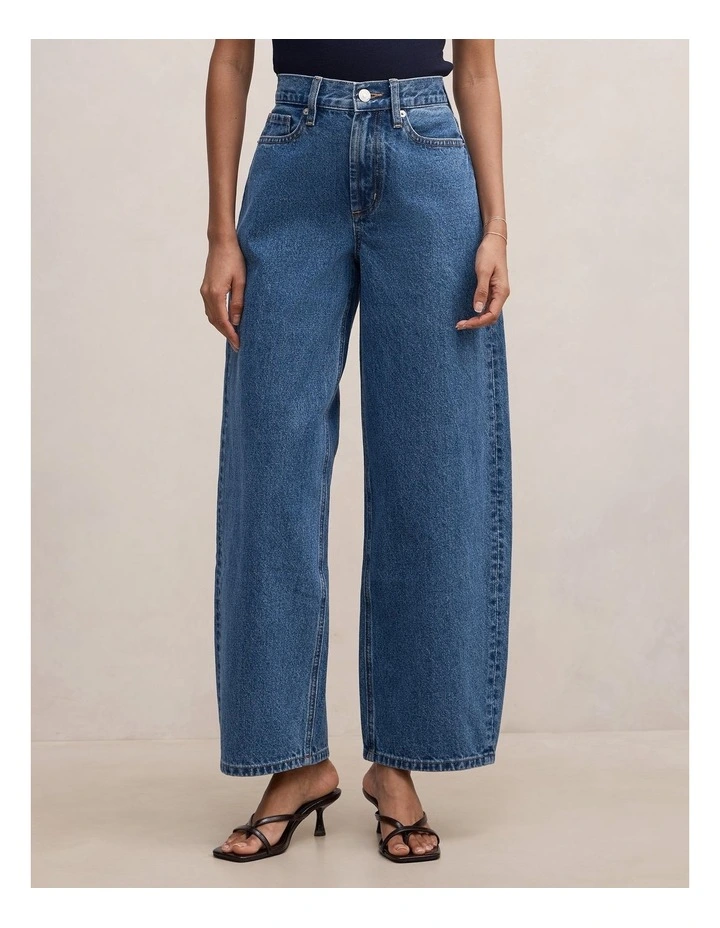 Emma Mid Rise Barrel Jeans in Blue image 1