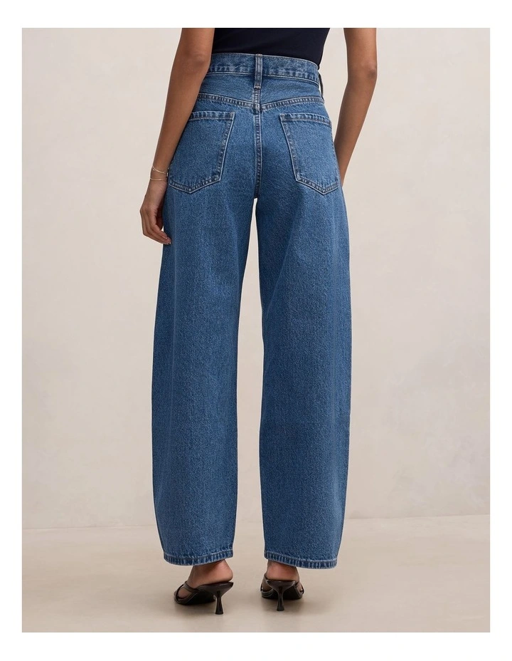 Emma Mid Rise Barrel Jeans in Blue image 2