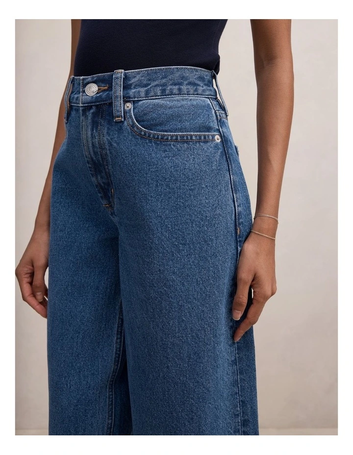 Emma Mid Rise Barrel Jeans in Blue image 4