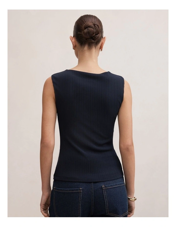 Frankie Boat Neck Tank Top in Blue image 2