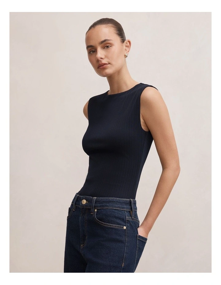 Frankie Boat Neck Tank Top in Blue image 3