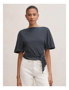 Paige Flutter Sleeves Tie Back Top
