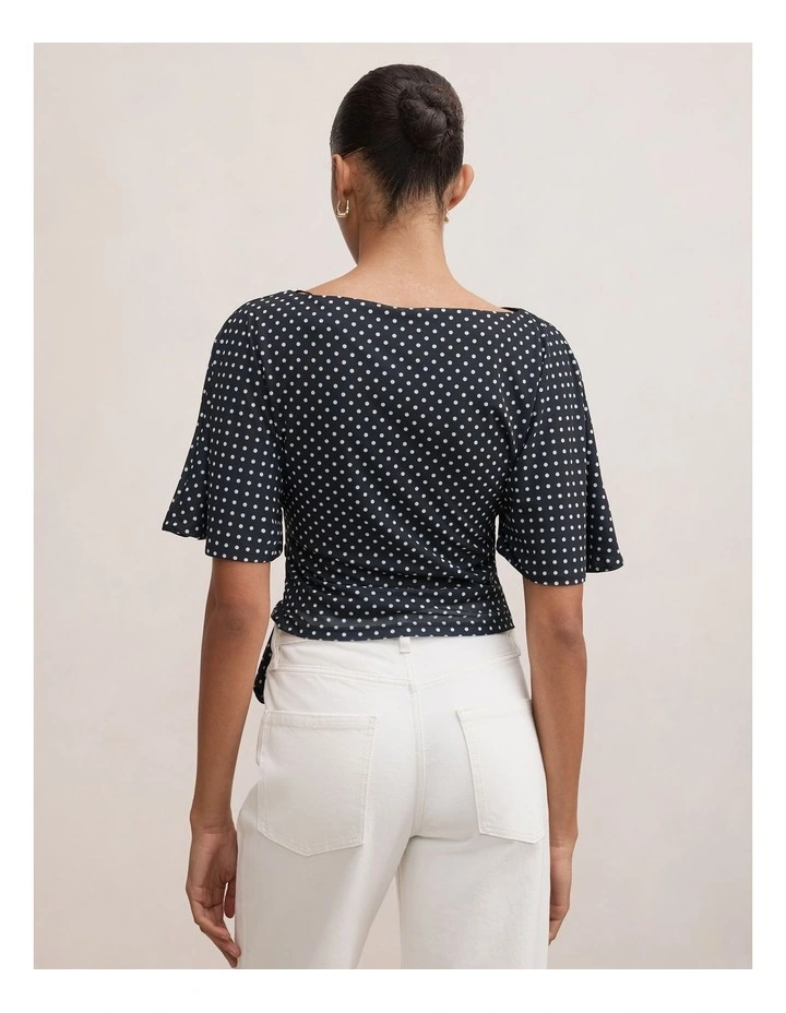 Paige Flutter Sleeves Tie Back Top image 2