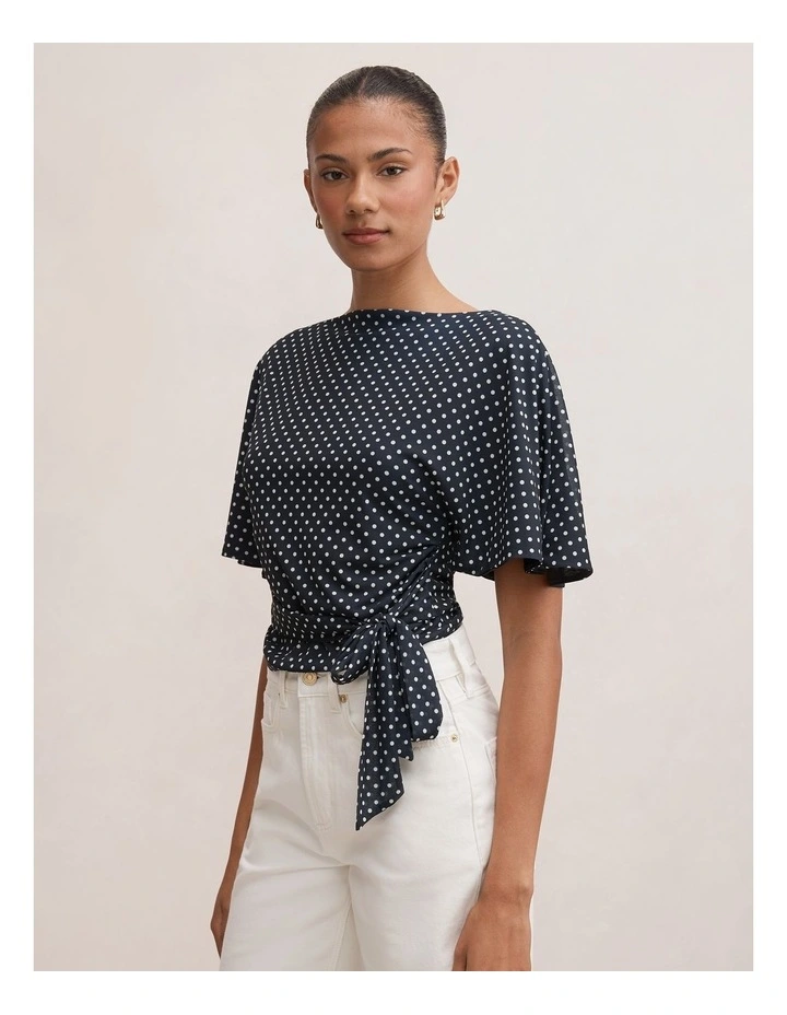 Paige Flutter Sleeves Tie Back Top image 3