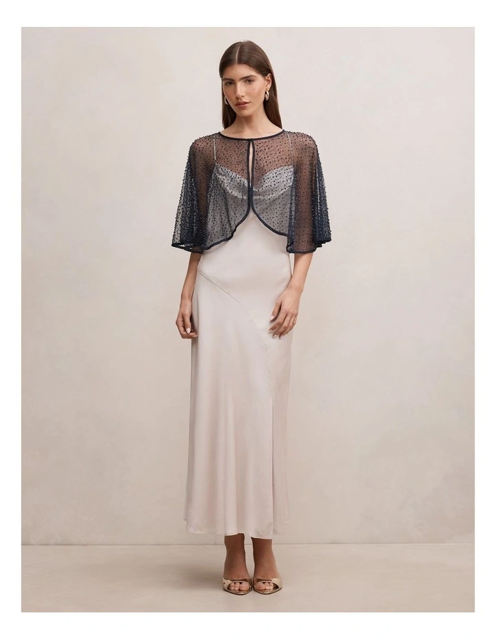 Eloise Bead Cape in Navy image 5
