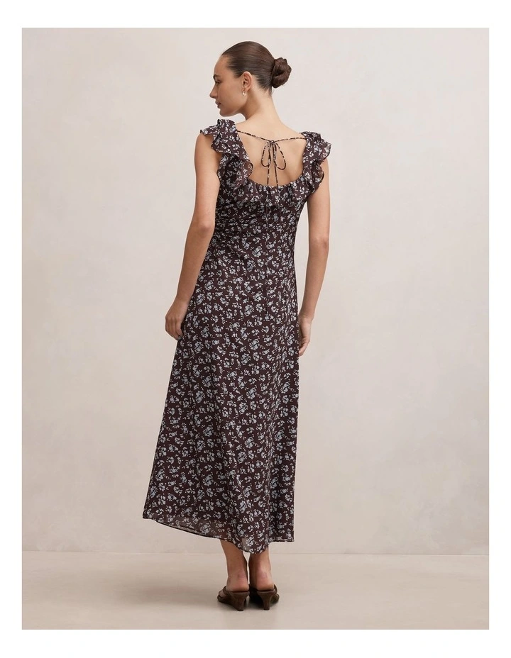 Paige Ruffle Midi Dress in Choc Ray Ditsy image 2