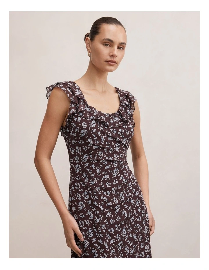 Paige Ruffle Midi Dress in Choc Ray Ditsy image 4