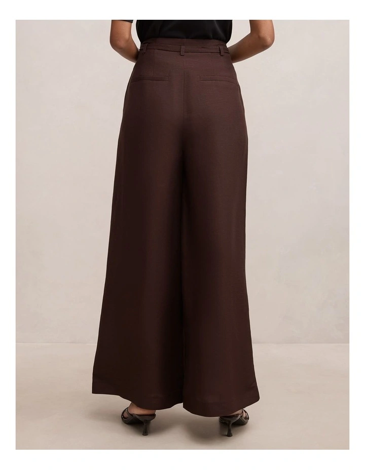 Matilda Linen Blend Pants in Brown image 2