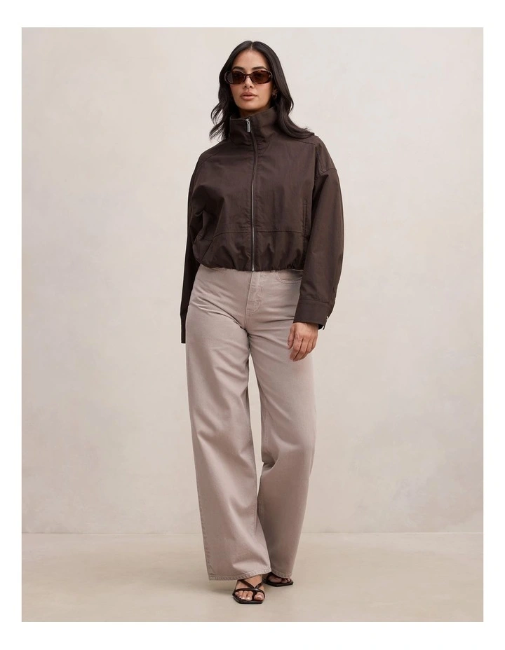 Brooke Funnel Neck Jacket in Brown image 5