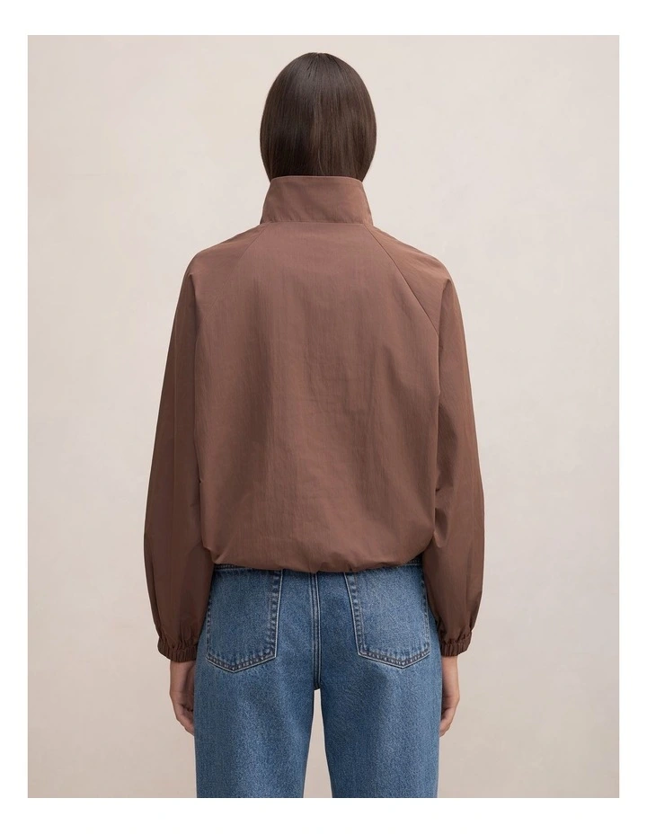 Kim Quarter Zip Windbreaker Jacket in Brown image 2