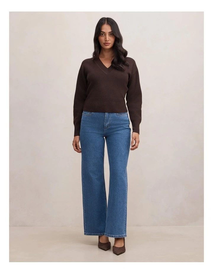 Raya V-Neck Sweater in Brown image 5