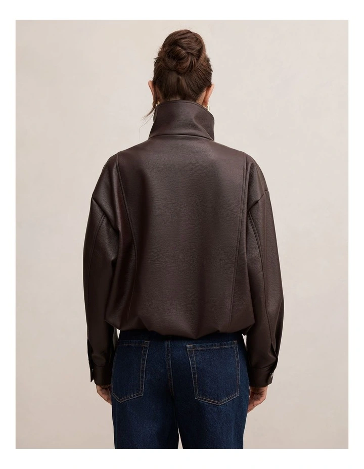 Bex Double Funnel Neck Jacket in Red image 2