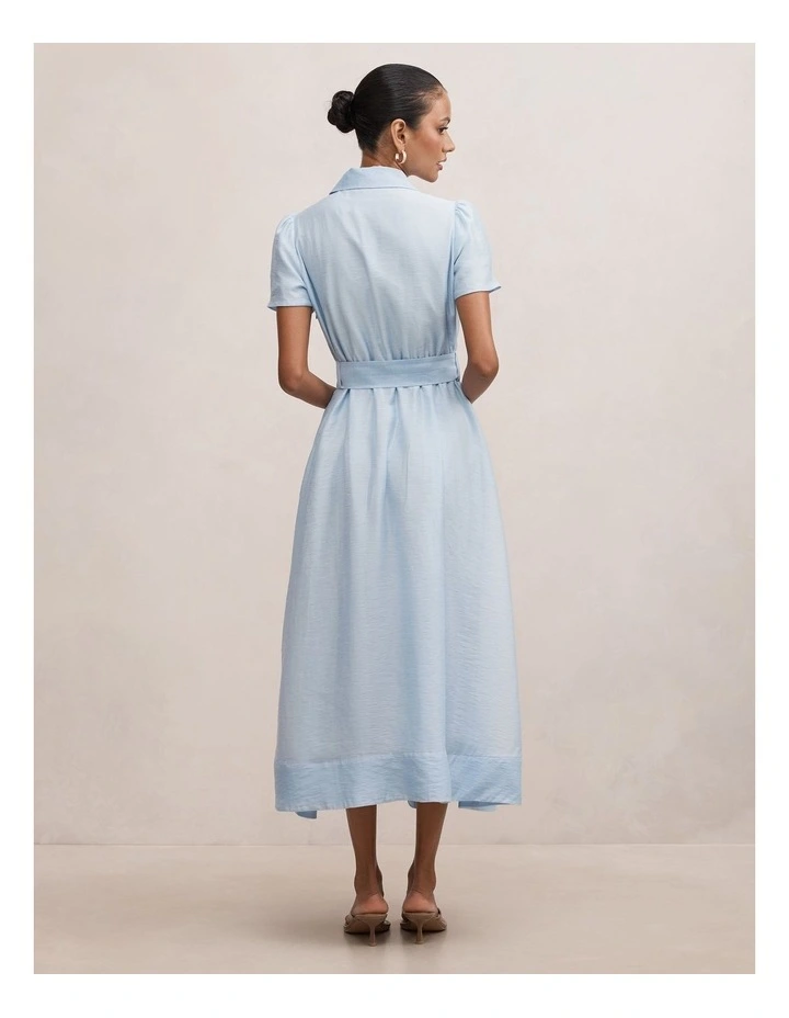 Avery Short Sleeves Midi Dress in Blue image 2