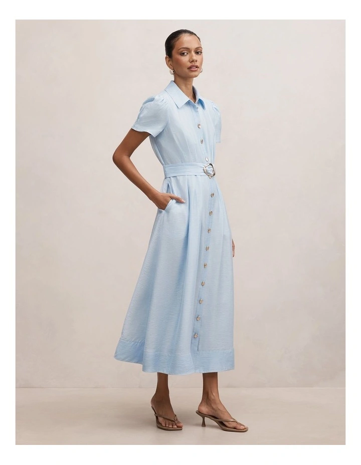Avery Short Sleeves Midi Dress in Blue image 3