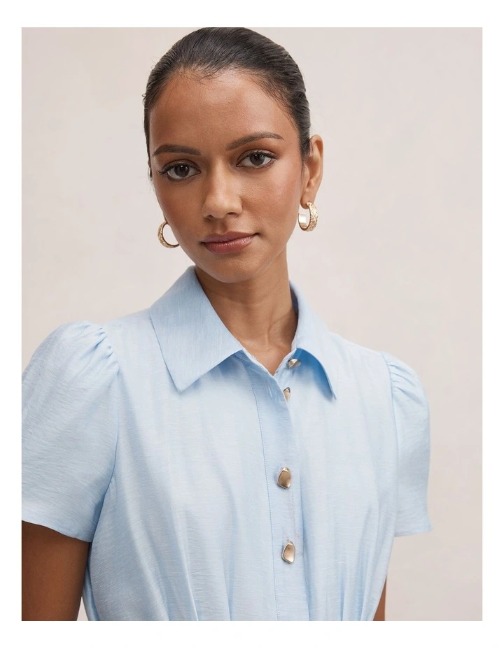 Avery Short Sleeves Midi Dress in Blue image 4
