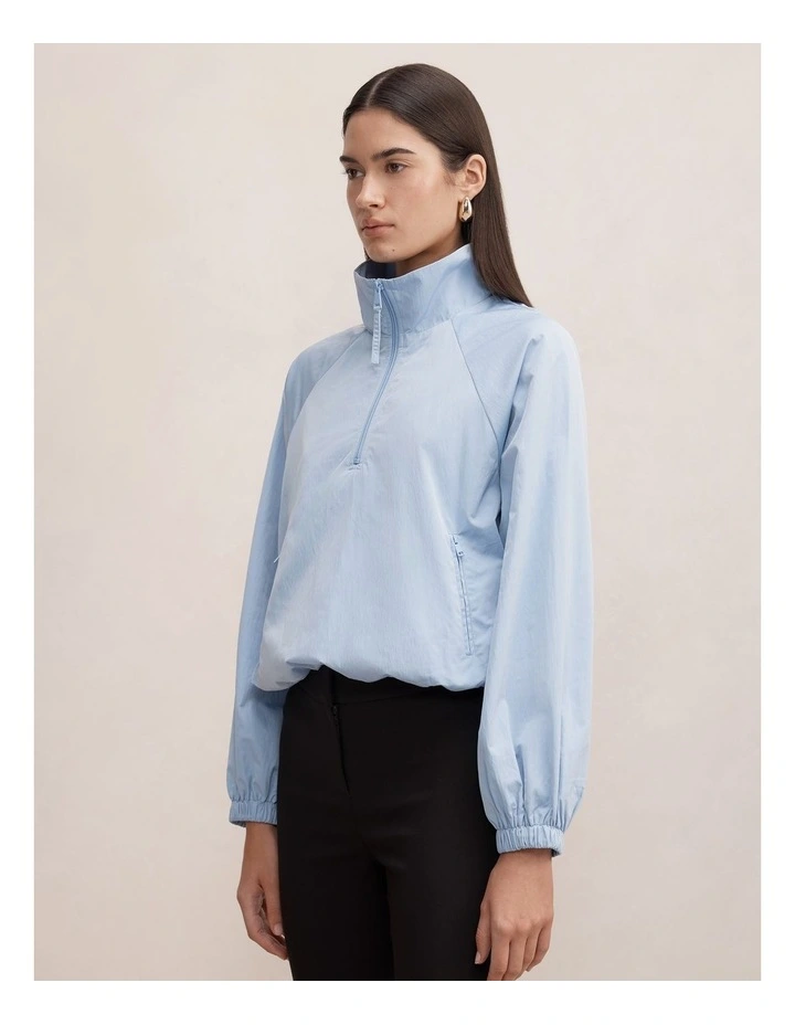 Kim Quarter Zip Windbreaker Jacket in Blue image 3