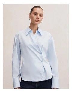 Tina Tie Back Shirt in Blue