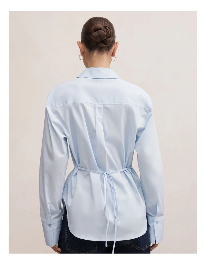 Tina Tie Back Shirt in Blue image 2