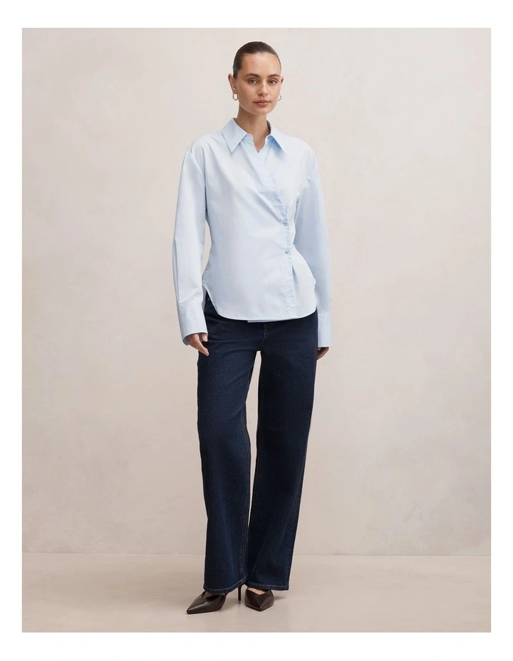 Tina Tie Back Shirt in Blue image 5