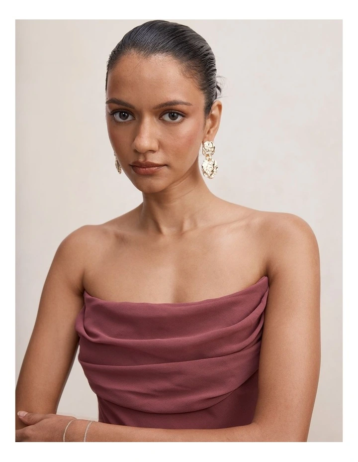 Gwynne Draped Strapless Maxi Dress in Purple image 4