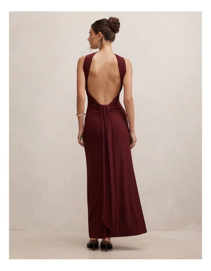 Rosalba Gathered Panel Maxi Dress in Purple image 2
