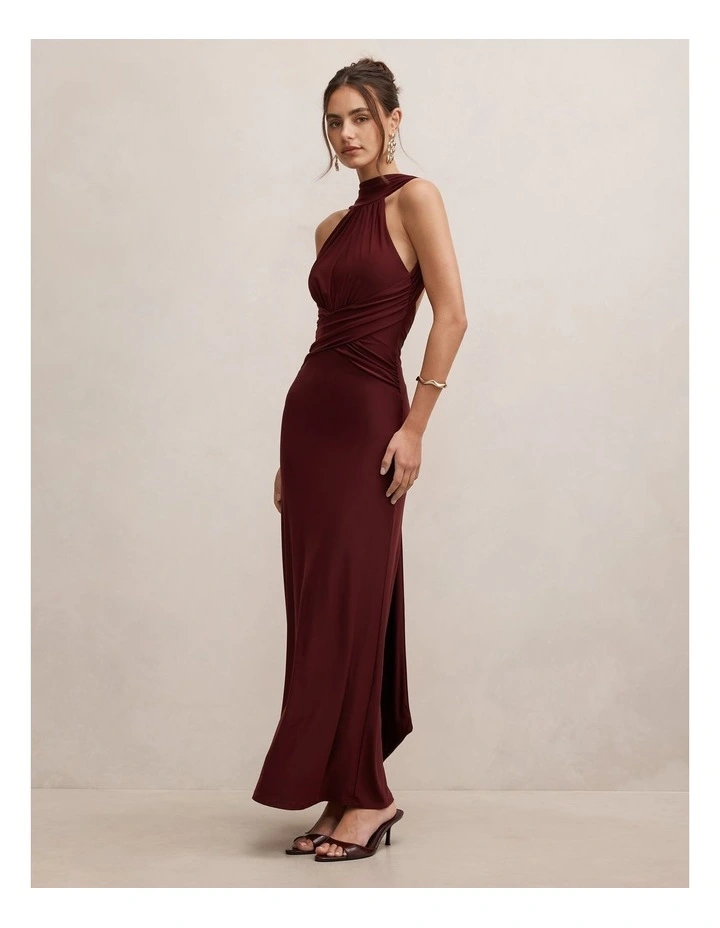 Rosalba Gathered Panel Maxi Dress in Purple image 3