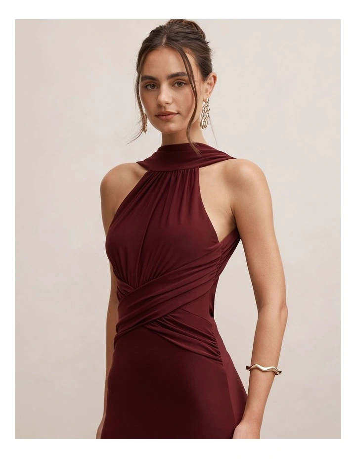 Rosalba Gathered Panel Maxi Dress in Purple image 4