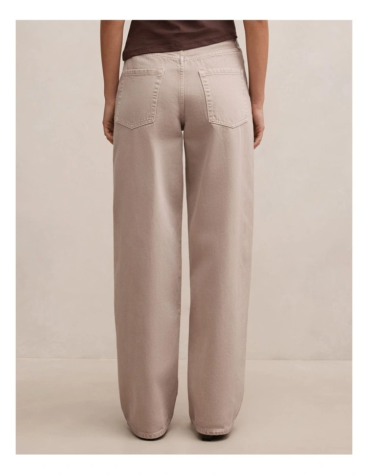 Gia High Rise Wide Leg Jeans in Cream image 2