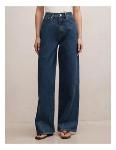 Kate Twisted Seam Wide Leg Jeans in Blue
