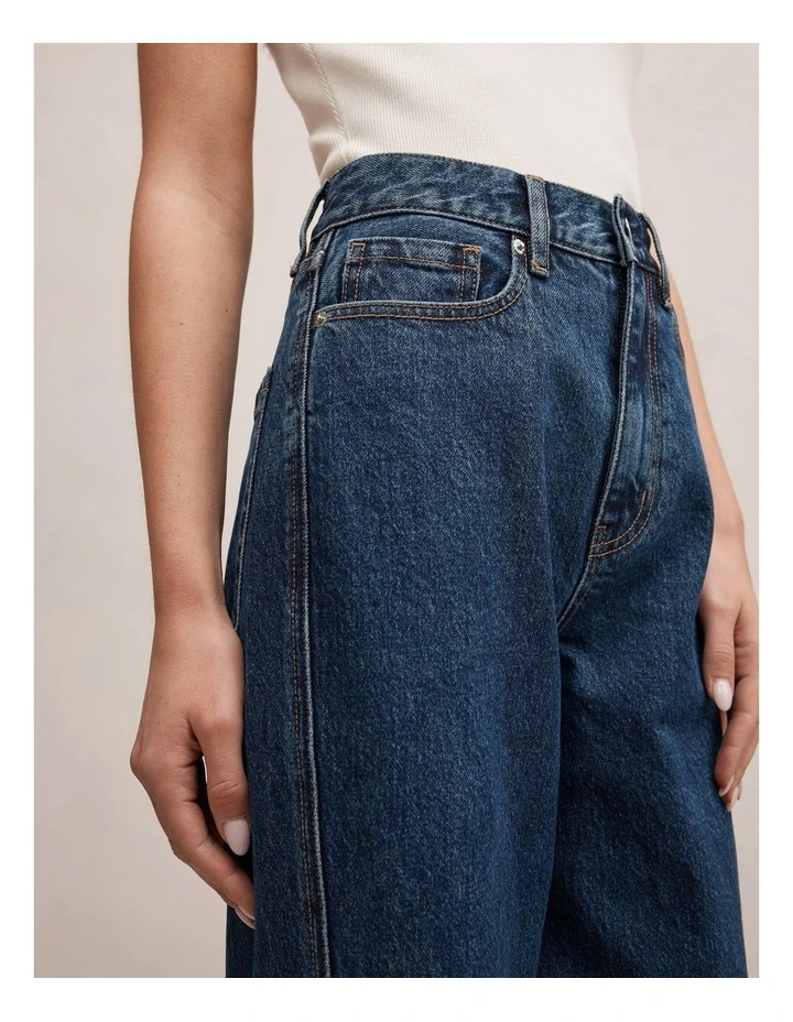 Kate Twisted Seam Wide Leg Jeans in Blue image 4