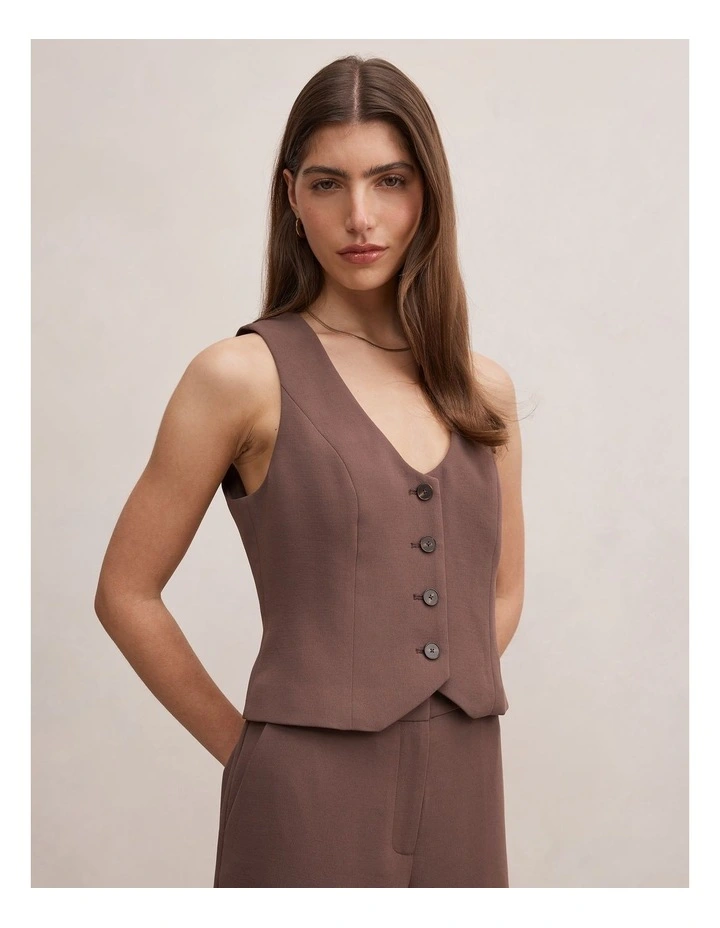 Paloma Waistcoat in Brown image 3
