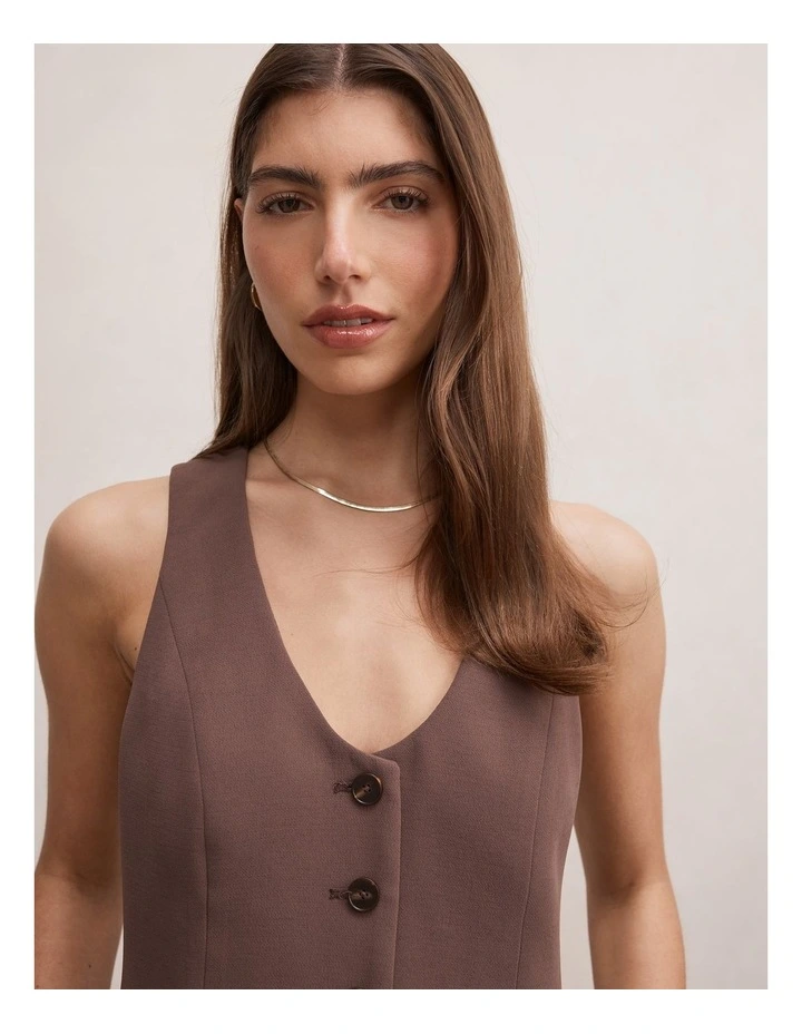 Paloma Waistcoat in Brown image 4