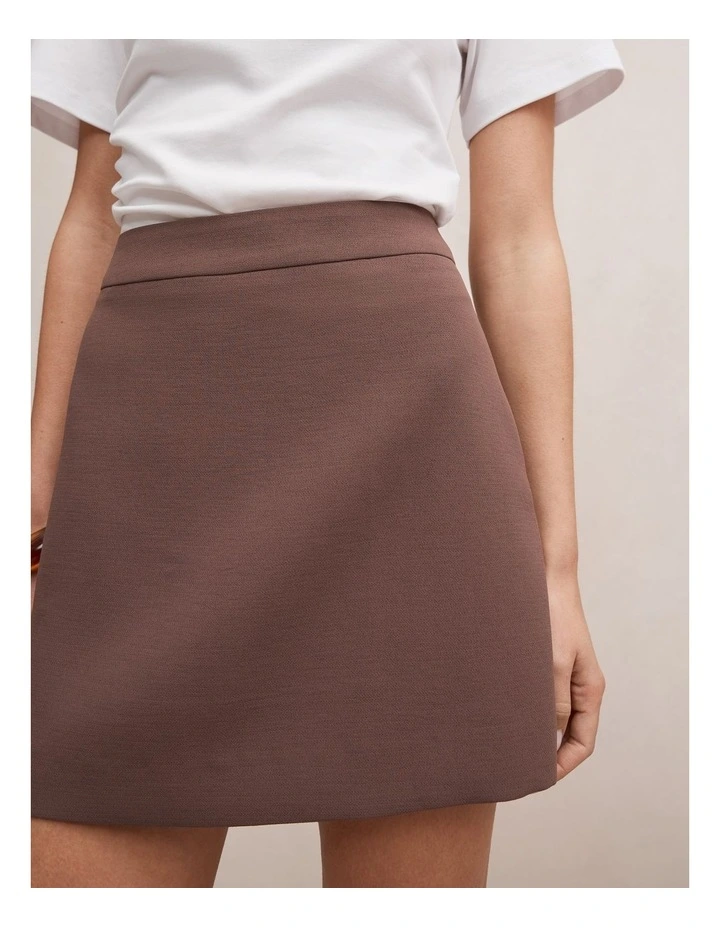Demi Tailored Mini Skirt in Chocolate image 4